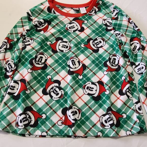 Womens Disney 100 Mickey Mouse Santa Pajama Top Large Comfy Soft - Picture 3 of 10